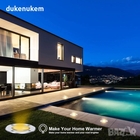 Комплект 4 бр. външни вградени LED лампи 3W, IP67, 300 lm – топла светлина, снимка 7 - Прожектори - 52652087