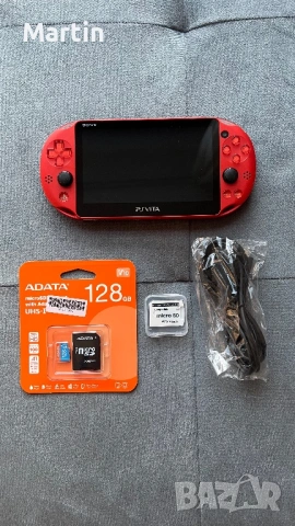 Modded Ps Vita Metallic Red 128GB/256GB със 150+/250+ игри