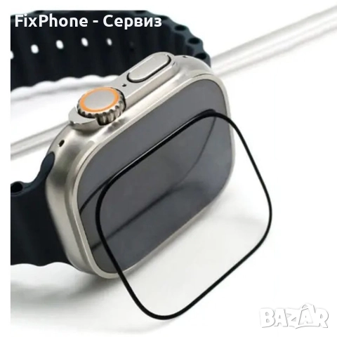 Удароустойчив протектор силиконов за часовник с черен кант за Apple iWatch Ultra 49mm, снимка 2 - Фолия, протектори - 52630907