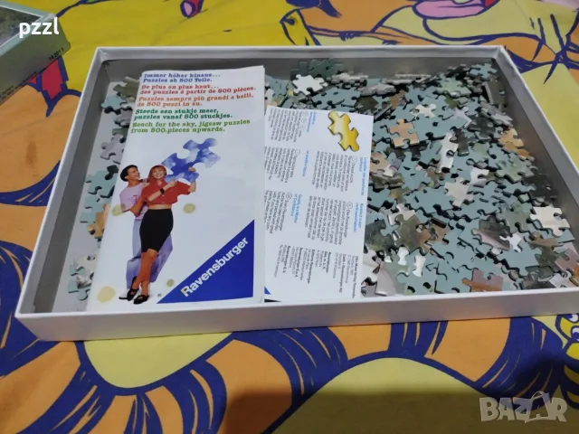 Пъзел "Момиче с котенца ” Ravensburger 1986г. 500 части, снимка 6 - Пъзели - 56077473