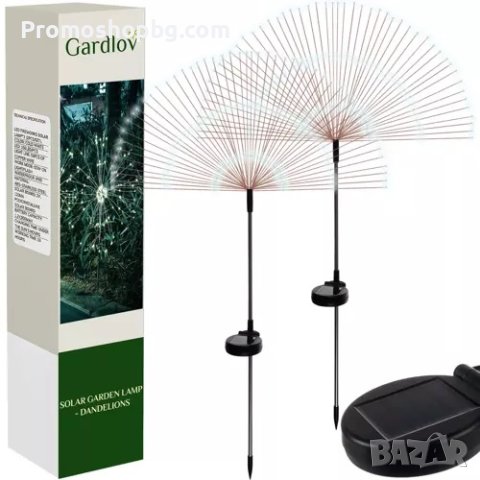 Комплект Соларни лампи глухарче, 2 броя, Бяла светлина, снимка 3 - Соларни лампи - 40660012