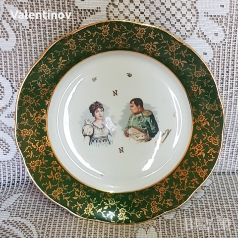 Старинна порцеланова чиния- Наполеон и Жозефин 