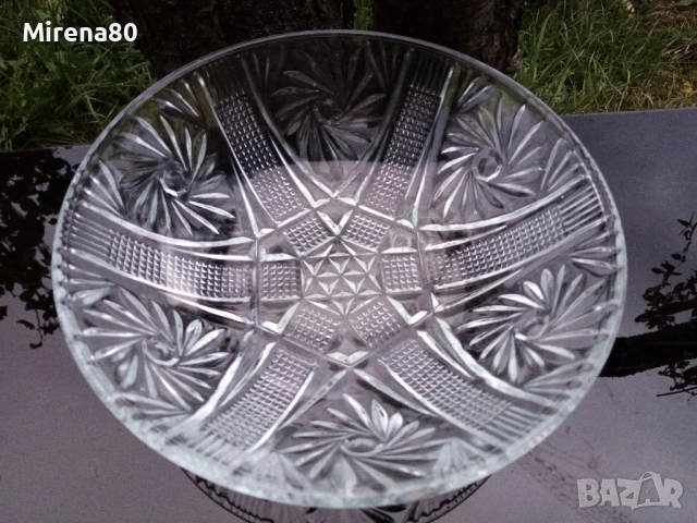 Кристална фруктиера, снимка 3 - Чинии - 52498163