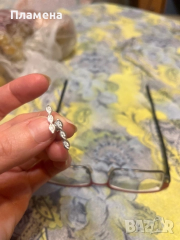 Сребърни обеци проба 925 с цирконии , снимка 2 - Обеци - 53905196