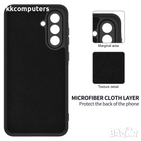 Силиконов кейс bSmart Silicone Soft Cover, За Samsung Galaxy A17, Черен и Протектор, снимка 2 - Калъфи, кейсове - 51923705