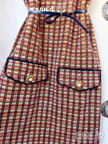 Рокля от блестящо букле на Зара, снимка 7 - Рокли - 49098397