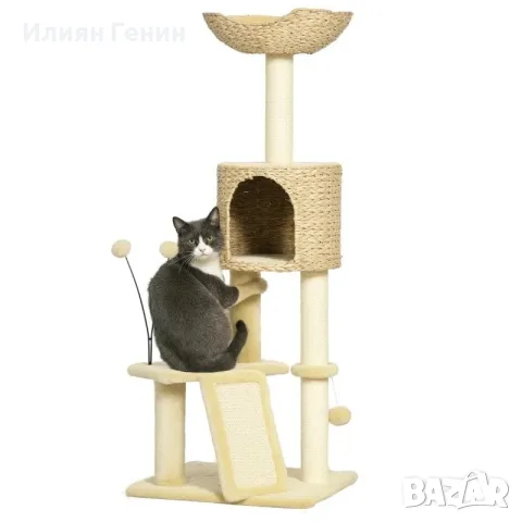 PawHut Дърво за котки с котешка пещера, снимка 10 - За котки - 55946376
