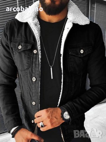 Мъжко дънково яке от удебелен деним в плюшен стил, 4цвята, снимка 5 - Якета - 39733064