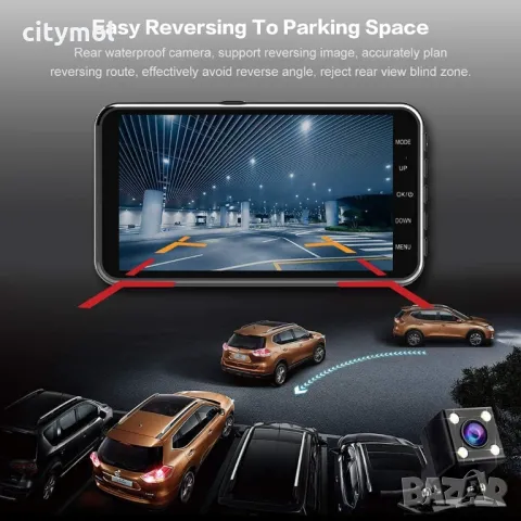 Apexcam Dash Cam 1080P Full HD 4" IPS предна и задна камера, 170°, G-сензор, WDR, снимка 6 - Аксесоари и консумативи - 49318500