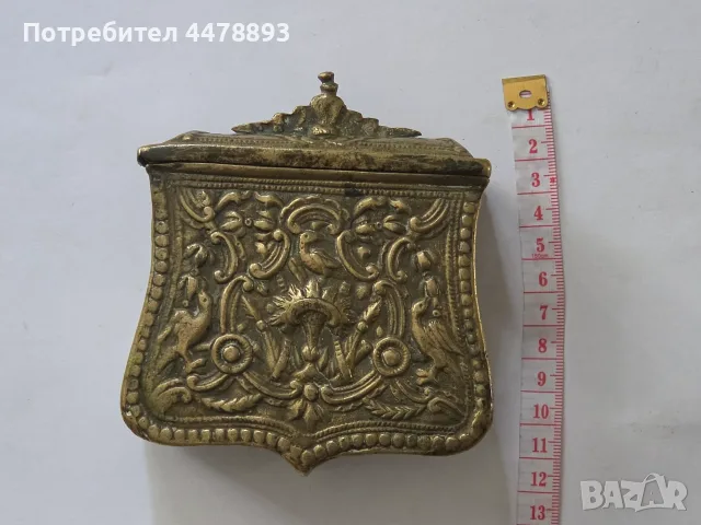 Автентичен фишеклък барутник паласка, снимка 3 - Антикварни и старинни предмети - 56255776
