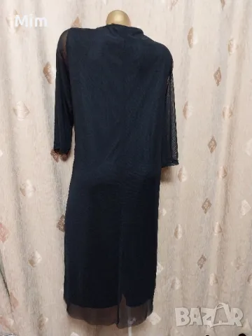 2XL Черна рокля на волани , снимка 5 - Рокли - 49147470