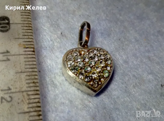 СТАР ФИН СРЕБЪРЕН ПЕНДАНТ СЪРЧИЦЕ СРЕБРО ВИСОКА ПРОБА ИНКРУСТИРАН с БЛЕСТЯЩИ ЦИРКОНИ 48596, снимка 6 - Колиета, медальони, синджири - 48901710
