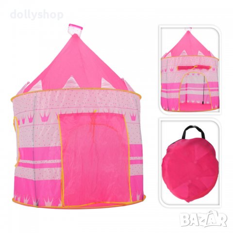Детска палатка за игра ISP LikeSmart Cubby House, лесна за инсталиране,розова
