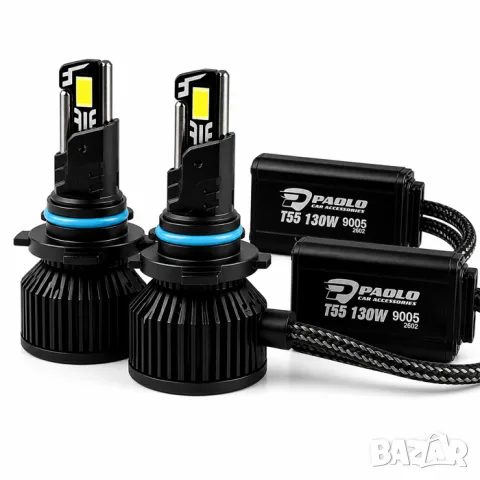 LED крушки Paolo T55 9005 130W 12V 24V, снимка 2 - Аксесоари и консумативи - 55864574