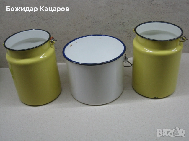 Стари емайлирани съдове, за декорация или саксии. Цена- 15 лева(7.67 €), общо. Пращам по Еконт. Не с, снимка 4 - Антикварни и старинни предмети - 52025032