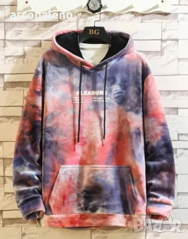 Модерен мъжки реверсивен суичър с подплата, 2цвята , снимка 6 - Суичъри - 47864535