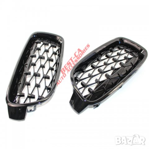 Бъбреци, решетки diamond style за БМВ / BMW F30 F31 черен гланц 2011-2019, снимка 3 - Аксесоари и консумативи - 36579065