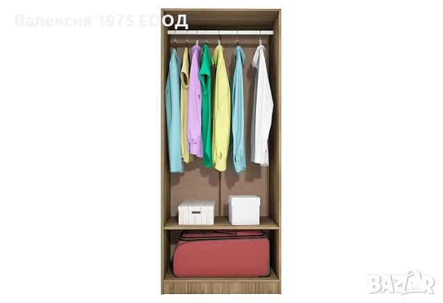 Двукрил гардероб Сити 1001 сонома, орех или комбинация бяло/ арвен, снимка 8 - Гардероби - 18797137