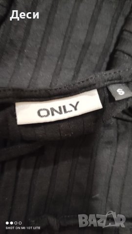 черна блузка с връзки на Only, снимка 3 - Тениски - 39546776