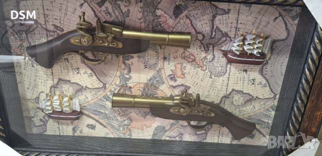 Нова Декорация Старинно Оръжие - Ретро Пистолет 72х48см, снимка 2 - Пана - 50613292