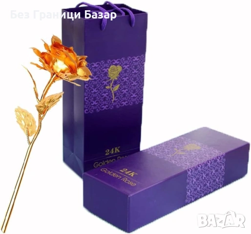 Нов Декоративна златиста роза с подаръчна кутия за майка жена съпруга, снимка 4 - Декорация за дома - 53973084