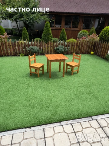 маса и стол детски от естествено   дърво