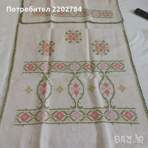 Старинни декоративни кърпа с бродерии,пано за стена, снимка 2 - Антикварни и старинни предмети - 50778534