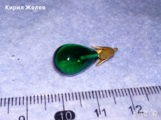 СТАР КАПКОВИДЕН РЕТРО МЕДАЛЬОН АРТ ВИСУЛКА - ШЛИФОВАН ХРИЗОЛИТ и БРОНЗ 37011, снимка 4 - Антикварни и старинни предмети - 39956511