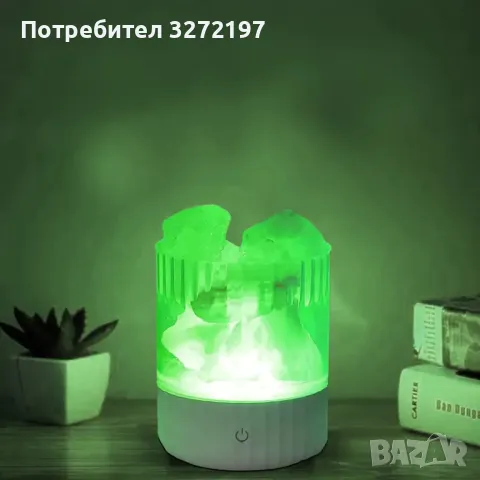 USB RGB настолна лампа с Хималайска Пушена Каменна Сол на Кристали, снимка 3 - Настолни лампи - 48233449