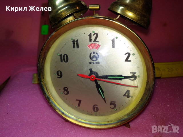 TREASURE MADE IN CHINA Стар РЯДЪК КОЛЕКЦИОНЕРСКИ РЕТРО МОДЕЛ МЕХАНИЧЕН КИТАЙСКИ БУДИЛНИК 28645, снимка 9 - Антикварни и старинни предмети - 44549547