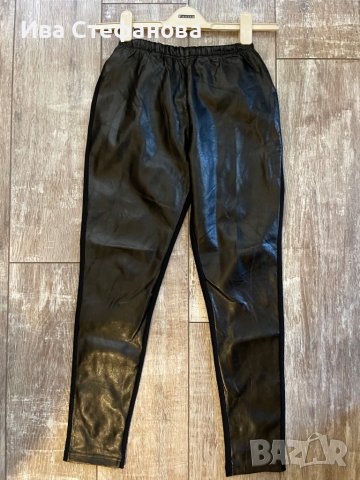 Нов страхотен кожен черен еластичен клин комбинация кажа и трико , снимка 4 - Клинове - 38446545