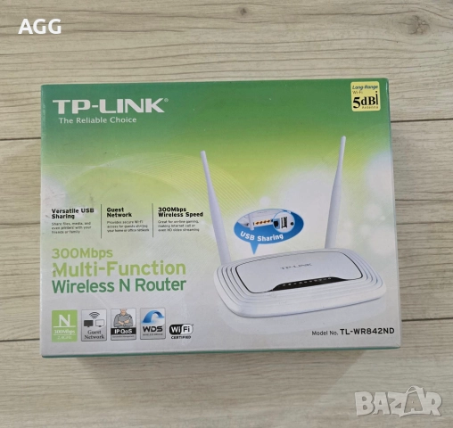 Безжичен рутер TP-LINK TL-WR842N, 300Mbps, снимка 2 - Рутери - 52642044