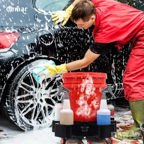 Bucket Dolly 22,7 литра тежкотоварна подвижна количка с 5 подвижни въртящи се колелца, снимка 7 - Други стоки за дома - 49284658