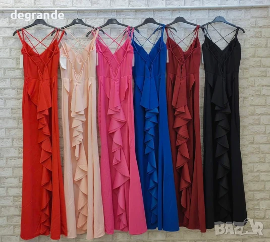 Красива цикламена рокля , снимка 2 - Рокли - 51145204