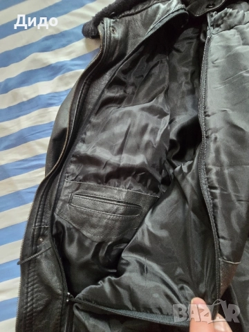 Кожена офицерска шуба черно, снимка 10 - Якета - 51906070