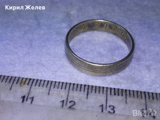 Nicole 3.2.2006 СРЕБЪРНА ХАЛКА Ръчно НАДПИСАНА ОКСИДИРАНО СРЕБРО ВИСОКА ПРОБА МАЙСТОРСКА 40329, снимка 2 - Пръстени - 42796209