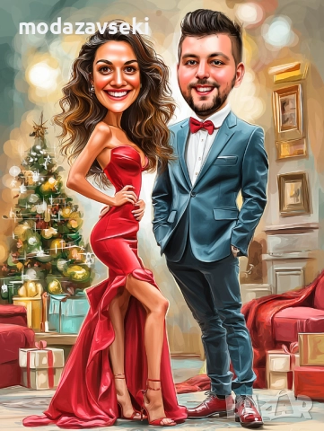 Персонализирана коледна карикатура, снимка 3 - Коледни подаръци - 52384925