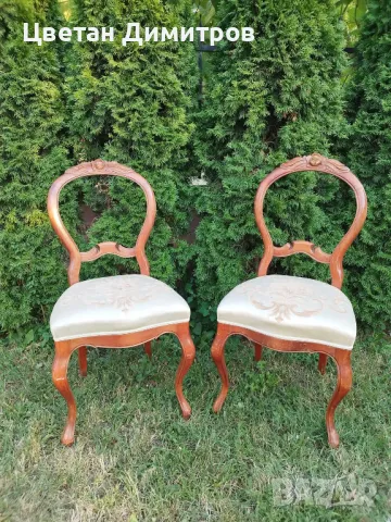 Антикварни столове стил Рококо , снимка 4 - Столове - 49355623