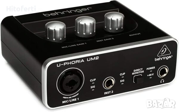  Audiophile 2×2 USB аудио интерфейс с Xenyx микрофонен предусилвател Behringer UM2