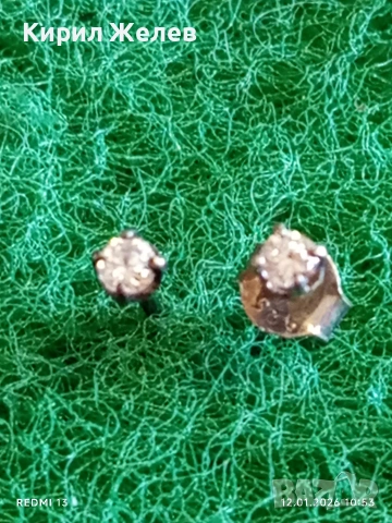Сребърни обеци с инкростация на кристали много красиви нежни 52755, снимка 5 - Обеци - 53070148