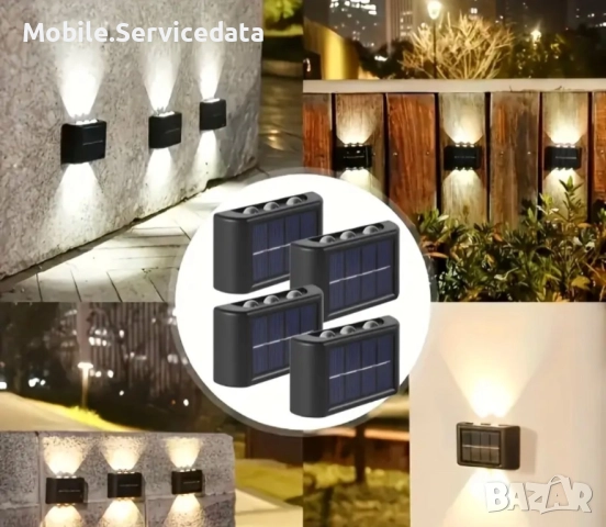 Външно осветление за стена тип соларни лампи за ограда и градина