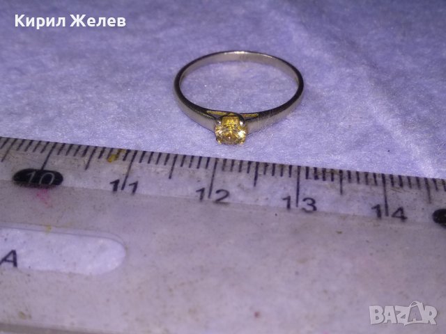 СРЕБЪРЕН СКЪПОЦЕНЕН ПРЪСТЕН СРЕБРО CBAC S925 с МАРКИРОВКА и На КАМЪКА Жълт ТОПАЗ СВАРОВСКИ 40167, снимка 12 - Пръстени - 42762737