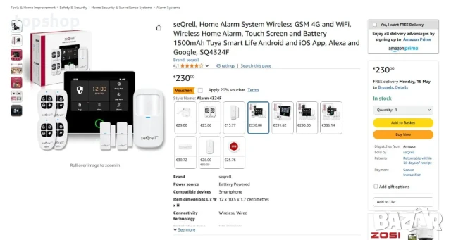 НОВА безжична домашна алармена система seQrell GSM 4G и WiFi, със сензорен екран, батерия 1500mAh..., снимка 2 - Други - 50556192