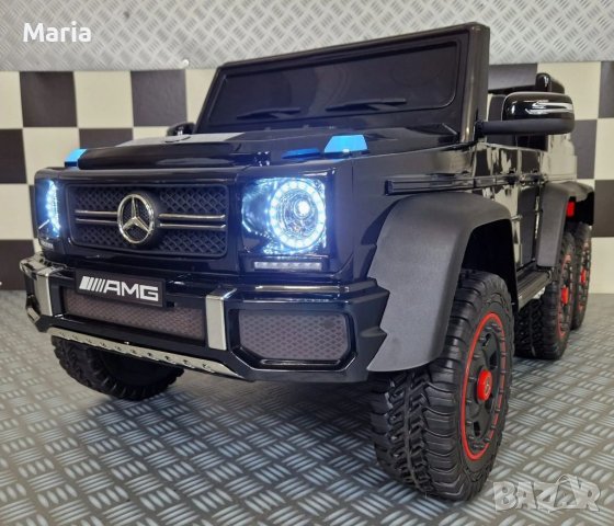 Акумулаторен джип Mercedes G 63 AMG 4X4 12V батерия,MP3, с меки гуми с Кожена седалка, снимка 4 - Детски велосипеди, триколки и коли - 40539415