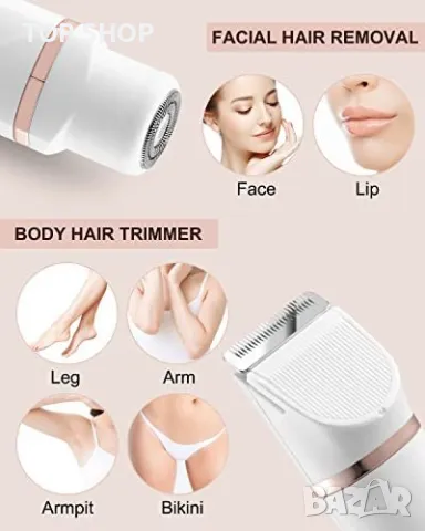 Нова Електрическа дамска самобръсначка Тример безболезнено обезкосмяване, снимка 2 - Електрически самобръсначки - 49321366