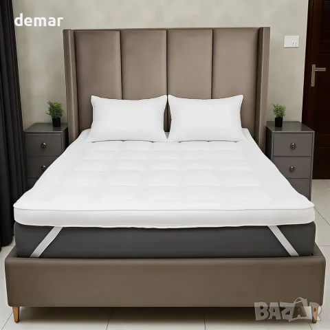 CASABLOOM хотелски топер за матрак King 152x200, 10 см, с колани