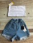 Къси дънкови панталони XS +подарък, снимка 1 - Къси панталони и бермуди - 30026360