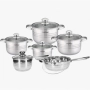Комплект съдове за готвене, Cheffinger, 12 части, неръждаема стомана, снимка 2