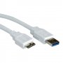 Кабел USB-A към Micro USB-B 3.0 Roline 11.99.8873 Бял USB-A to Micro USB-B M/M, снимка 2