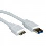 Кабел USB-A към Micro USB-B 3.0 Roline 11.99.8875 Бял 2m, USB-A to Micro USB-B M/M, снимка 2